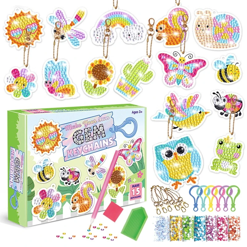 5D Diamant Schilderen Stickers Kits Voor Kids Pasen Schilderij Kunst En Ambachten Voor Meisjes Leeftijd 8 -12 Diy sleutelhangers