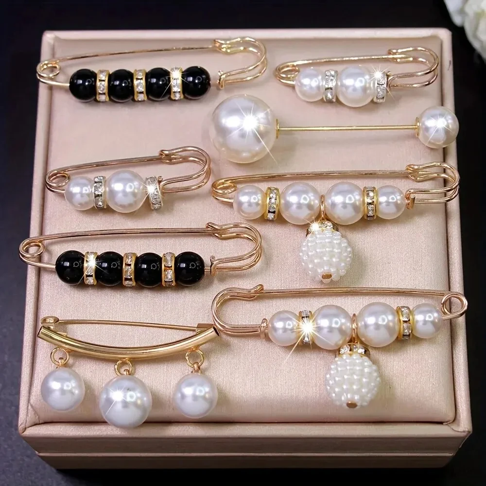

Ainameisi - Women's Metal Leak Proof Brooch Korean Fashion 8-Piece Set Flip Clothing Corset Brooch DIY Accessories