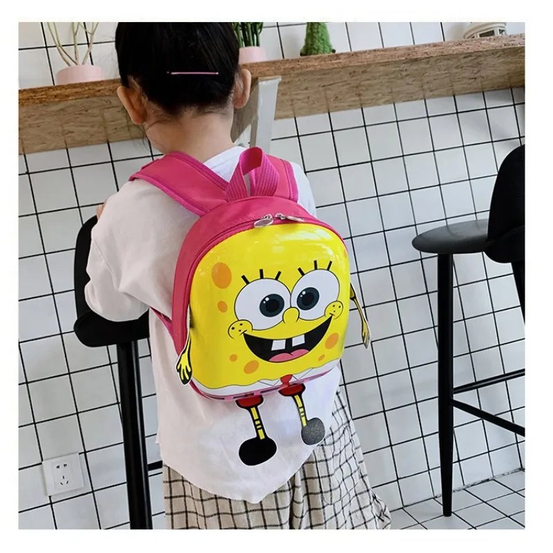 Spongebobb-幼稚園のランドセル,子供用ショルダーバッグ,漫画のモチーフ,デイバッグスタイル,軽量