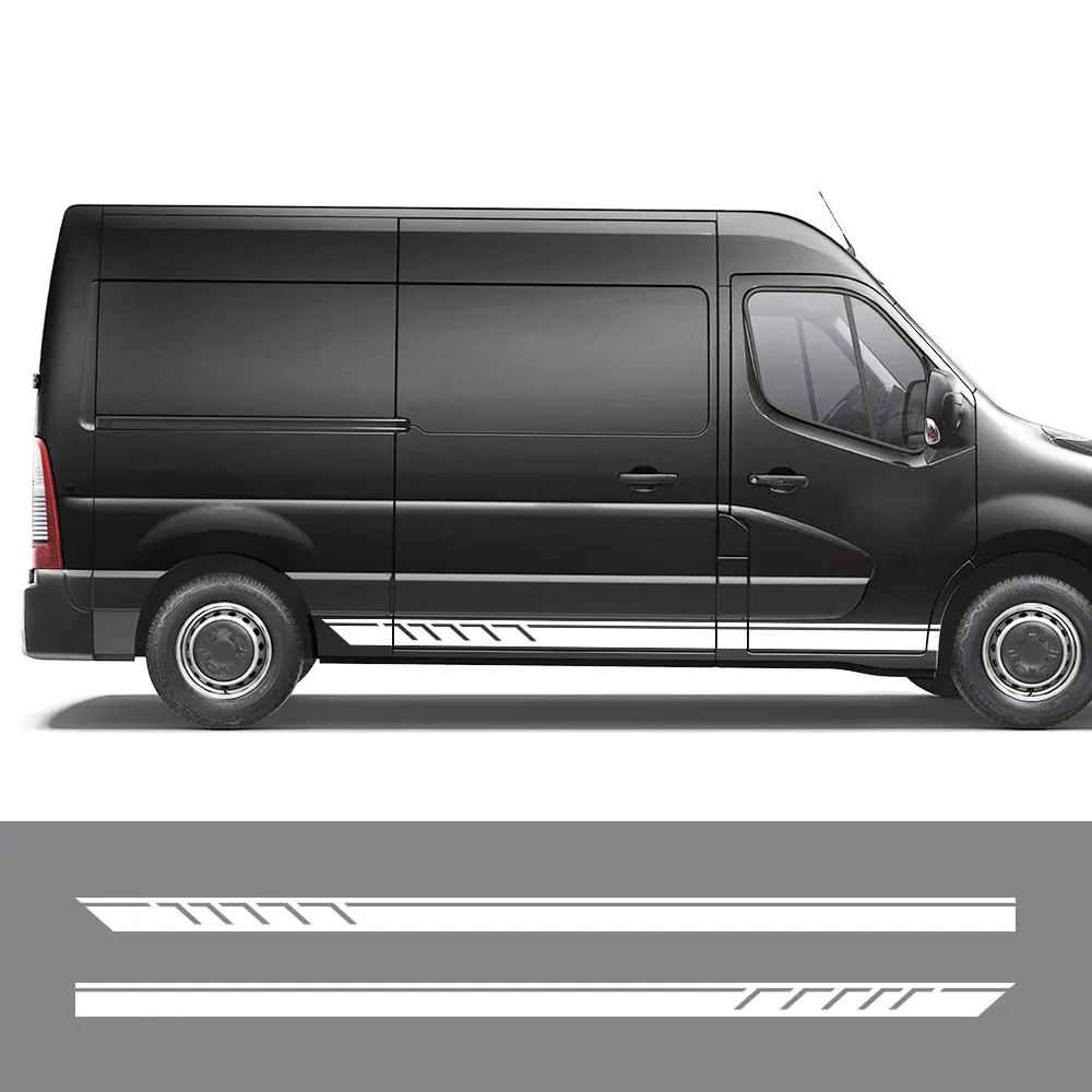 Car Door Side Stickers For Renault Master 1 2 3 Mk2 MK3 Day Van Camper Motorhome Stripes Decals Conversion Tuning Accessories