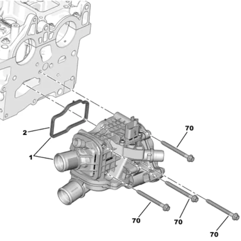 Car Thermostat Housing 9849443980 For Peugeot 308 508 3008 5008 Expert Boxer 2.0 2.2 HDI