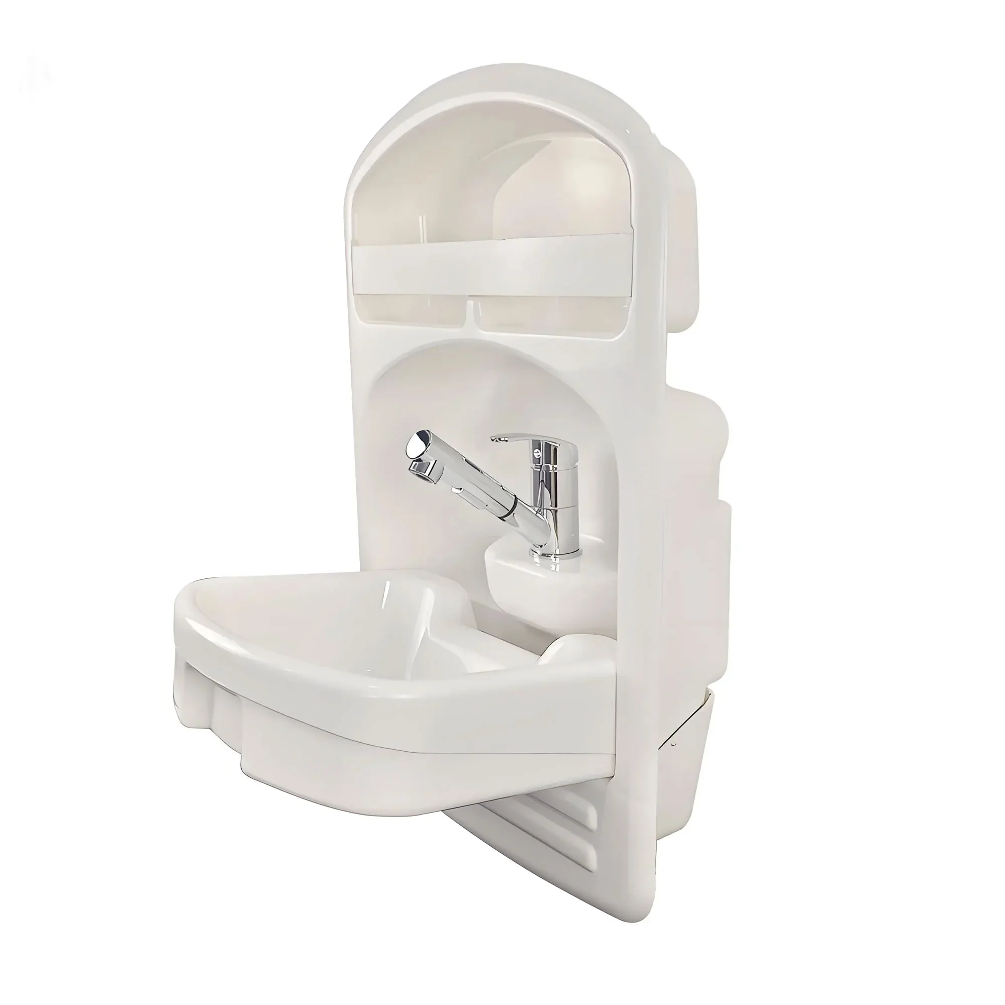 

Foldable Acrylic RV Bathroom Sink with Scalable Faucet for Travel Trailer Camper Caravan Van Motorhome Marine Washroom