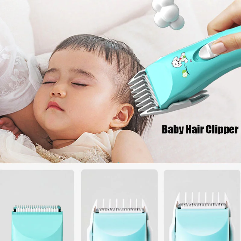 Quiet Electric Children\'s Hair Clipper Ceramic Blade Baby Hair Trimmer Rechargeable Waterproof Haircut Kit For Kids Grooming