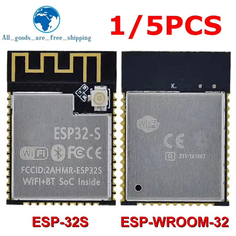 1/5PCS ESP-32S ESP-WROOM-32 ESP-WROOM-32D ESP32 ESP-32 Bluetooth and WIFI Dual Core CPU with Low Power Consumption MCU ESP-32