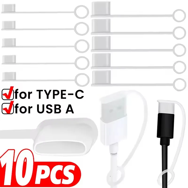 Type-C Charging Port Transparent Dust Plug With Rope Anti-Lost Dustproof Protector Cap Stopper Data Cable USB Type C Clear Cover