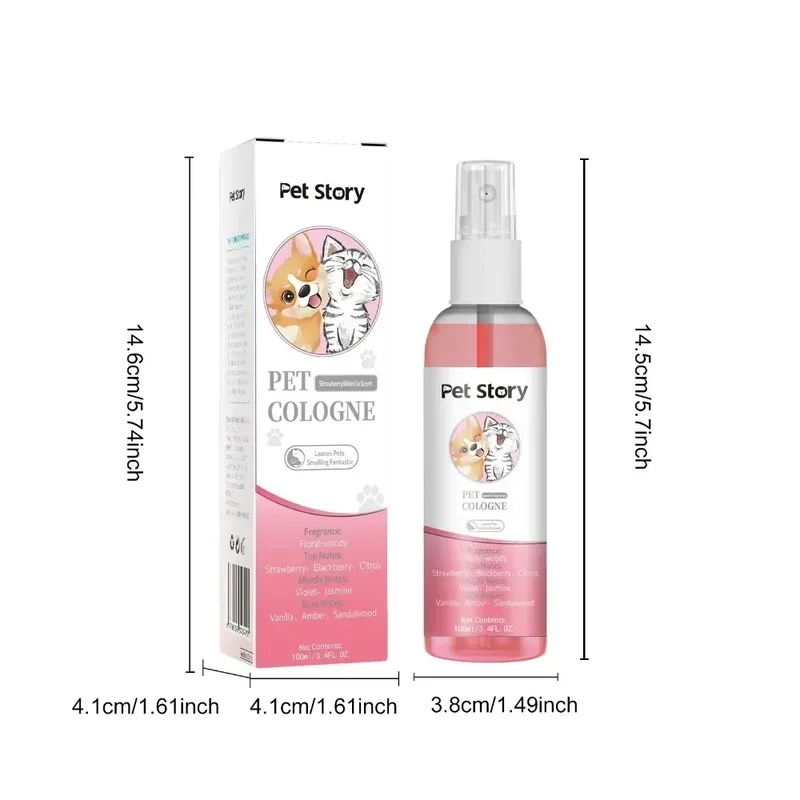 100ml Pet Perfume Odor Eliminator Cologne Spray Long Lasting Deodorizing for Dogs and Cats