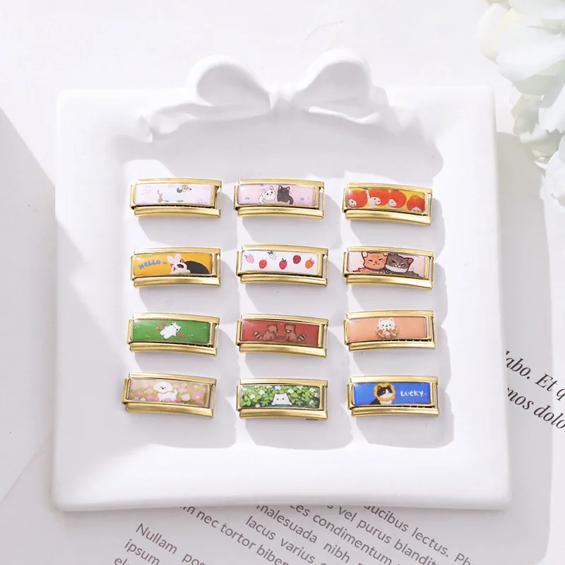 جديد جميل الحيوانات الأليفة القطط والكلاب وصلات سحرية إيطالية تناسب 9 مللي متر سوار الفولاذ المقاوم للصدأ النساء الرجال DIY بها بنفسك صنع المجوهرات