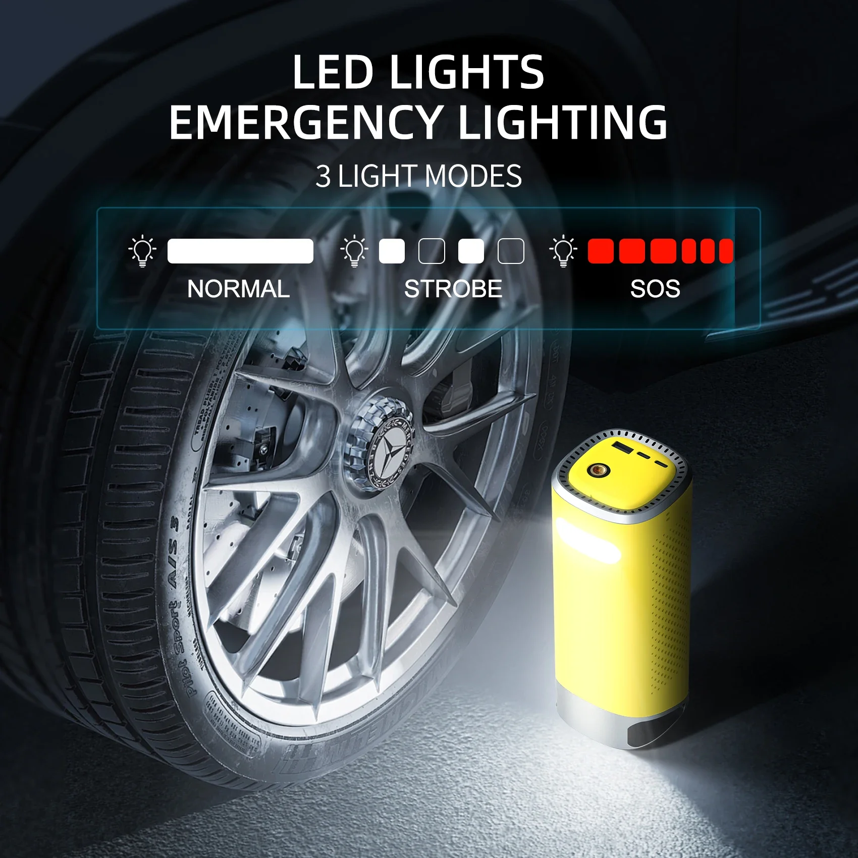 Car Dead Battery Emergency Jump Starter Inflator 2 in 1 10000mAh Strong Core Auto Booster Digital Tire Pressure Air Pump