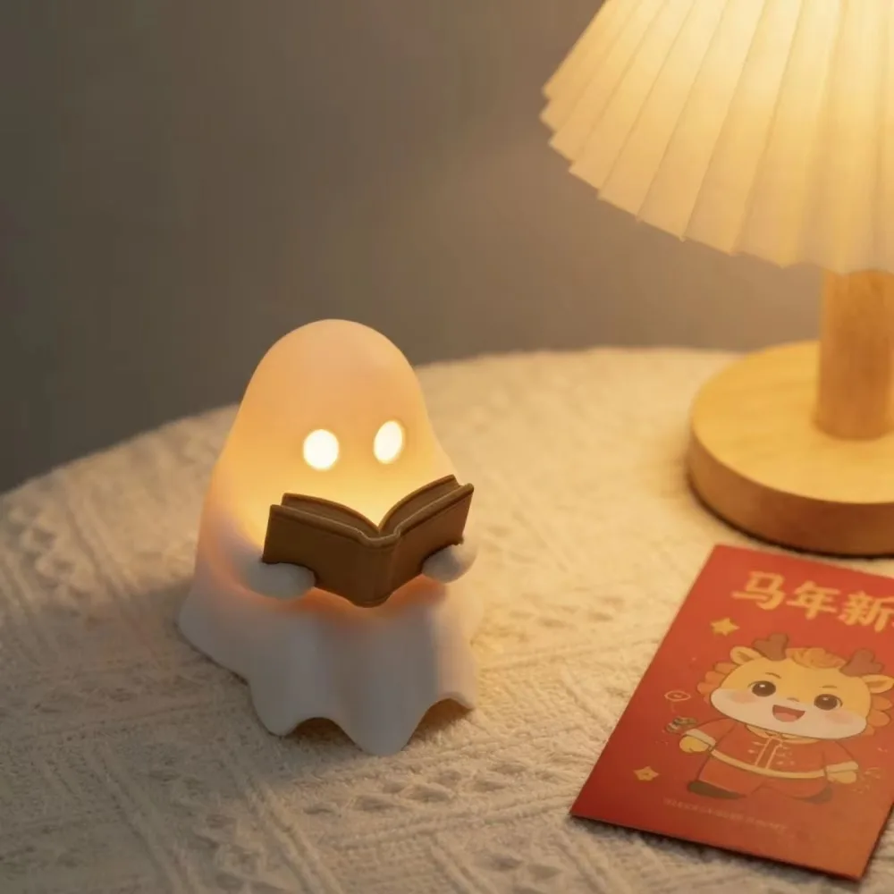 LED Warm Light Halloween Ghost Reading Lamp Energy-efficient Plastic Ghost Reading Night Light Low-energy-consumption