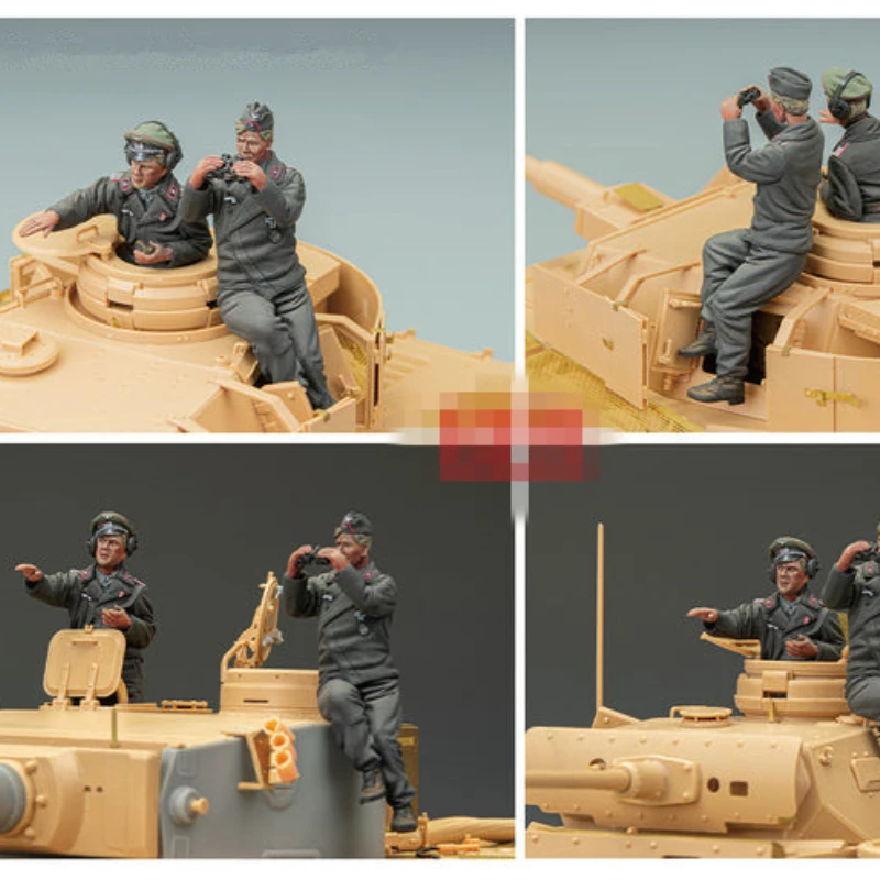 1/35 Scale Resin Figure Model Kit History Military Armored Soldier 2-Person Micro Scene Layout Unpainted Unassembled DIY Toys