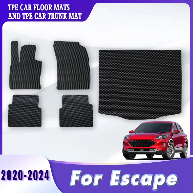 

Автомобильные коврики TPE, коврики в багажник для Ford Escape 2020 2021 2022 2023 2024, автомобильные аксессуары, товары для интерьера, защитные чехлы для ног