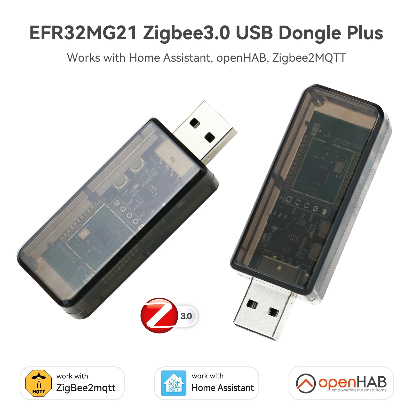 Dongle USB Zigbee 3,0 basado en laboratorios de silicio EFR32MG21 adaptador Universal Zigbee Gateway ZB-GW04 compatible con ZHA Zigbee2MQTT openHAB