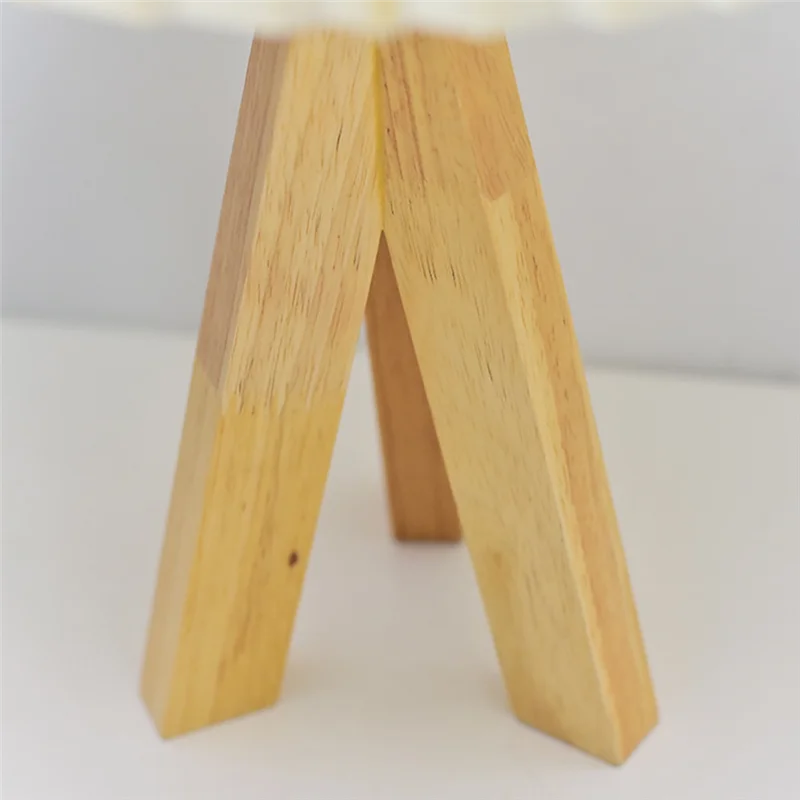 ABRB-trépied lampe de Table Base en bois, lampe de chevet mignonne avec abat-jour, table de chevet pour chambre à coucher, chambre d'enfant, salon
