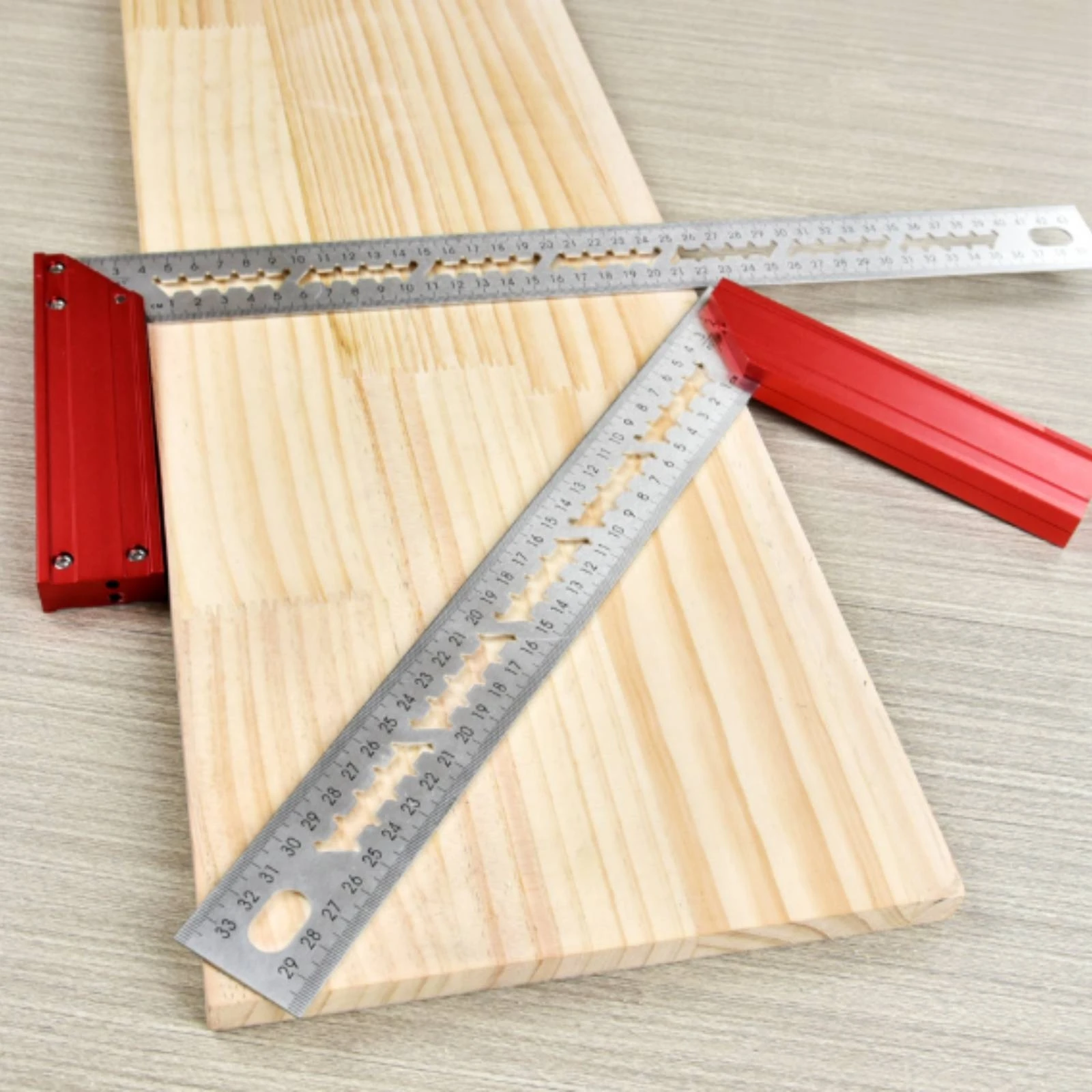 Stainless Steel Angle Ruler Aluminum Alloy L-Shaped Ruler Carpenter Square Two-Sided-Sided Markings Measuring Tool Thickened