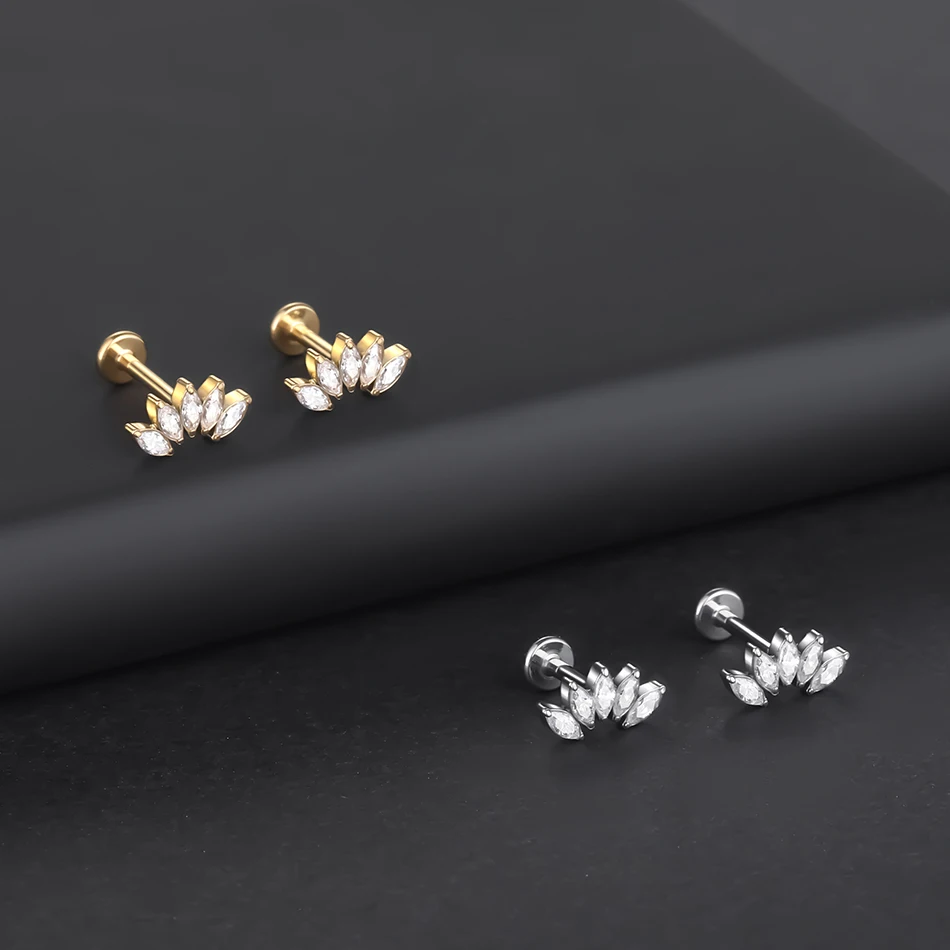 1 Stück G23 Titan Ohr Tragus Ohrstecker Innengewinde CZ Kristall Labret Ring Knorpel Helix Piercing Körperschmuck 16G – Detail 30