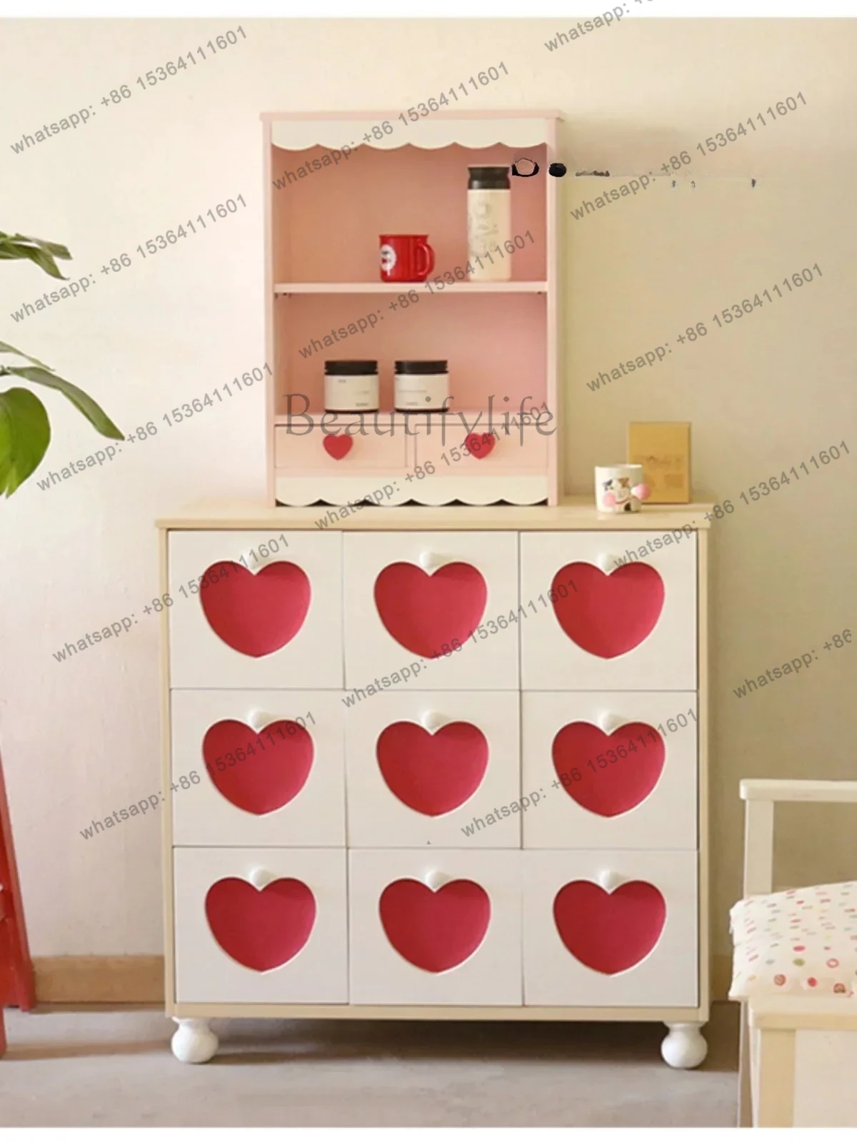 Design 9 Th Style Chest of Drawers Girl Heart Bedroom Large Bedside Table home accessories