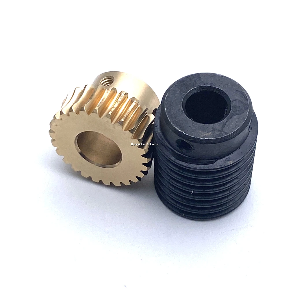 1M Turbine Worm Set 10/15/20/25/30/35 Teeth 1 Module Brass Step Gear Large Transmission Ratio Single/Double Steel Worm