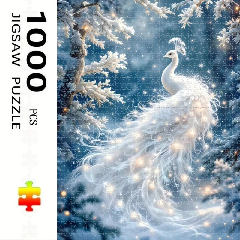 Adult Jigsaw Puzzle 1000 Pieces Puzzle Peacock Animal Landscape Paper Puzzle Decorative Painting Exercise Brain Thinking