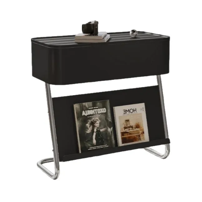 Multifunctional Cream Wind Bedside Movable Storage Cabinet Newspaper Bookshelf Sofa Side Table Used Cart, Small Coffee Tables