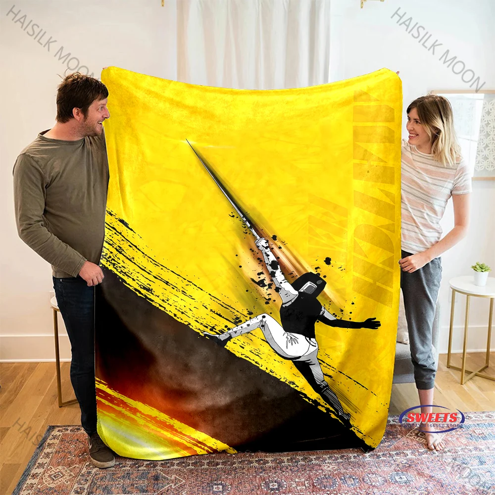 1PC Fencing Sports Pattern Blanket - Super Soft Fluffy Cozy for Couch, Sofa, or Bed, Office Travel Camping, Gifts for Friends