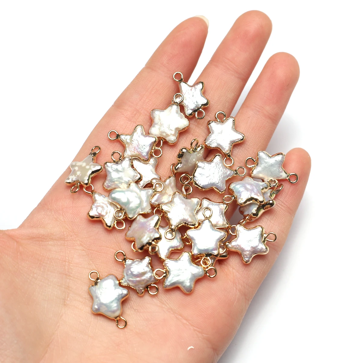 1PCS Natural Baroque Freshwater Pearl Star Shape Pendant 16x12mm Jewelry Making DIY Necklace Earrings Bracelet Accessories Gift