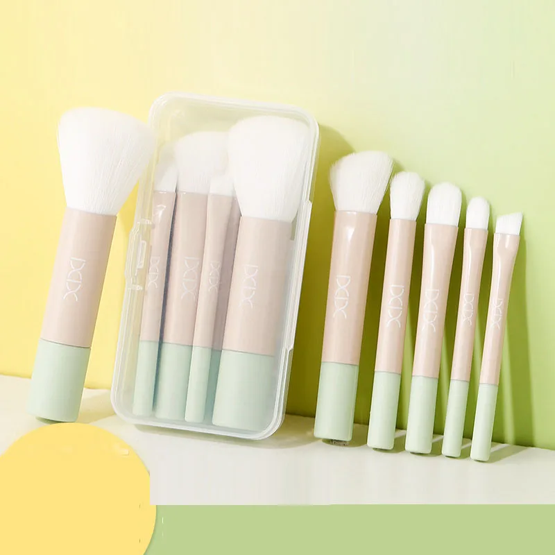 Set di pennelli per trucco da viaggio da 6 pezzi con scatola di immagazzinaggio Macron Set di pennelli per contorno portatile in polvere cosmetica, fard, naso, ombretto