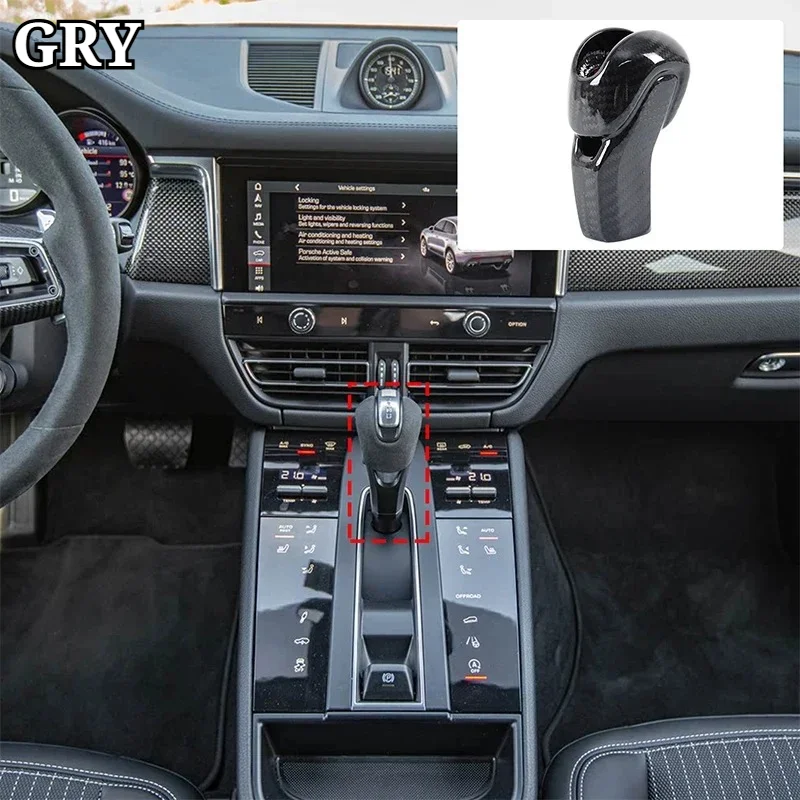 

Car Central Control Gear Head Gear Shift Head Cover Trim For Porsche Macan 2022 Real Carbon Fiber Interior Accessories
