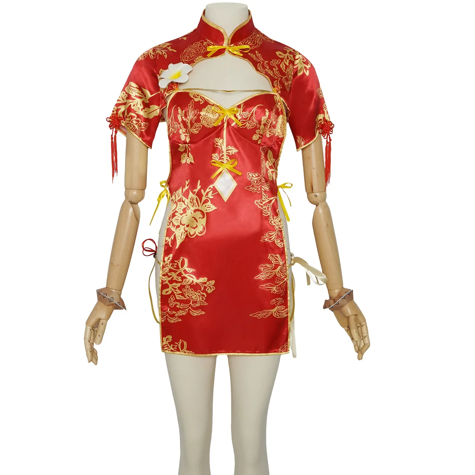 Street Fighter Chun Li Cosplay Game Costume Women Sexy Red Cheongsam Suit Halloween Carnival Party Uniform Dress Comic Con Gown