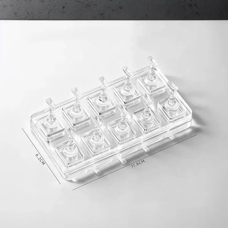 5/10Pcs Clear Acrylic Nail Art Practice Stand Detachable Stable Base Durable Holder for Nail School Student Use