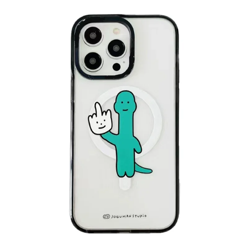 

MagSafe Acrylic Cartoon Dinosaur Phone Case Cover for IPhone 11 12 13 14 15 Pro Max Case for IPhone 14 Pro Max