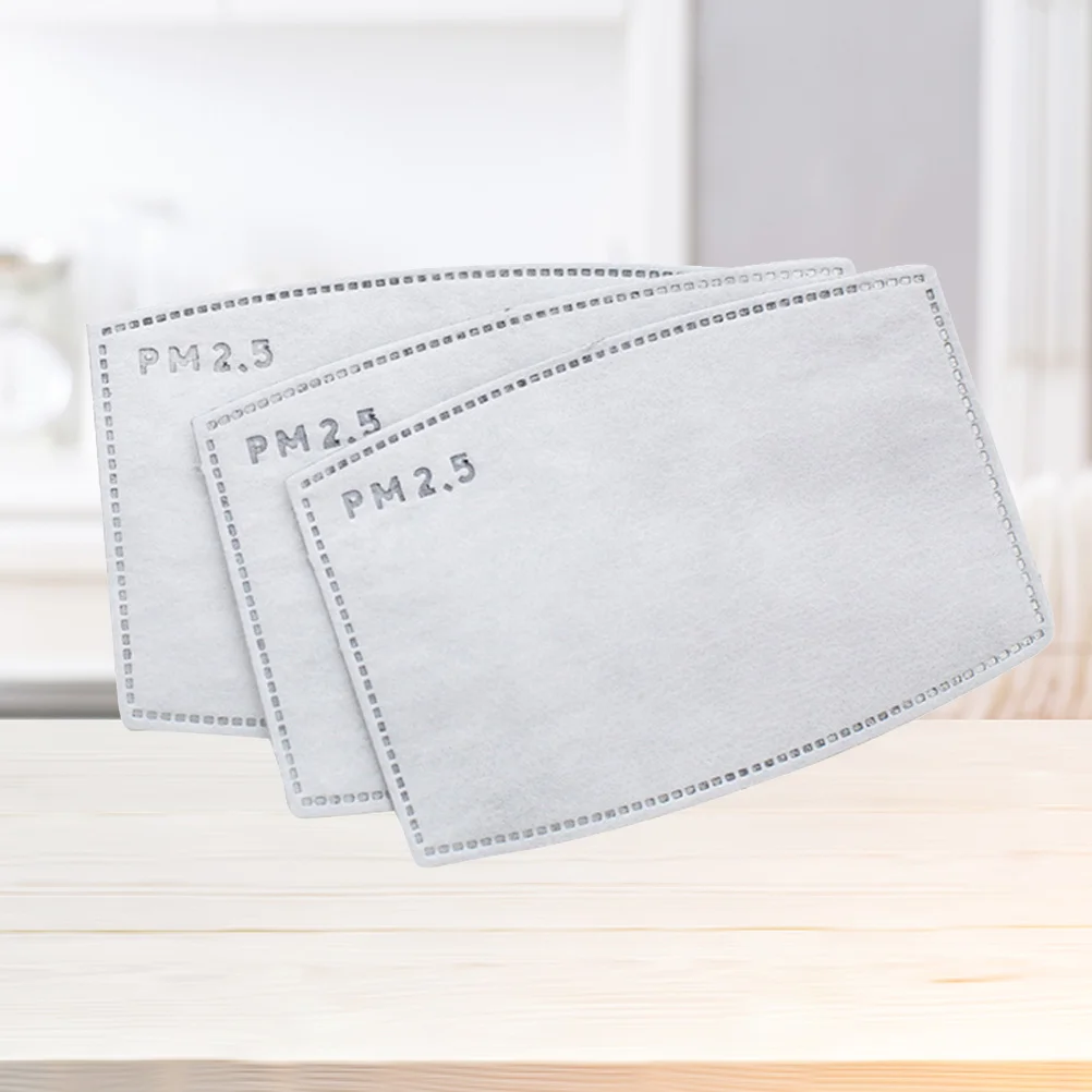 

20Pcs Activated Carbon Filter Insert 5 Layers .5 Protection Mask Liner Replaceable Inserts for Dust Allergens Haze Fumes