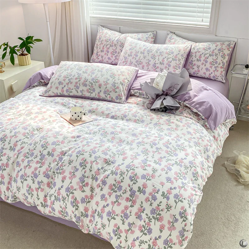 3-piece  printed  duvet covers, bedding including (1 duvet cover +2 pillowcases) without cores, comfortable，Suitable for all