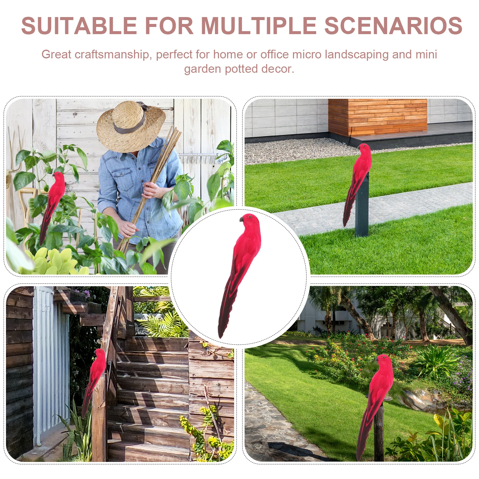 

Artificial Parrot DecorParrot Models Mini Toys Creative Decor Birds Home Office Micro L scaping Garden Potted Foam Synthetic