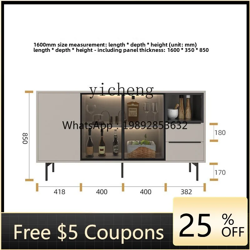BB  Dining Room Storage Cabinet Wine Cabinet Integrated Kitchen Locker Living Room Wall Tea Cabinet