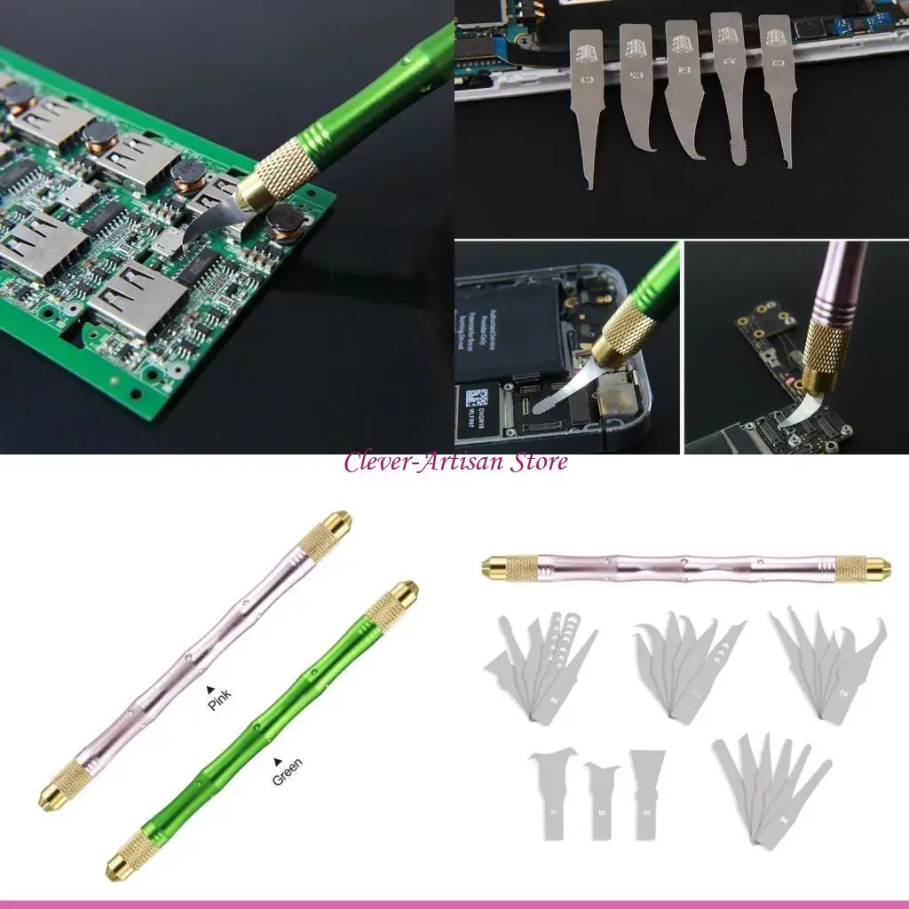 

E06B 28 in 1 BGA Maintenance Knife Set For iPhone CPU NAND CHIP IC Remove Disassemble