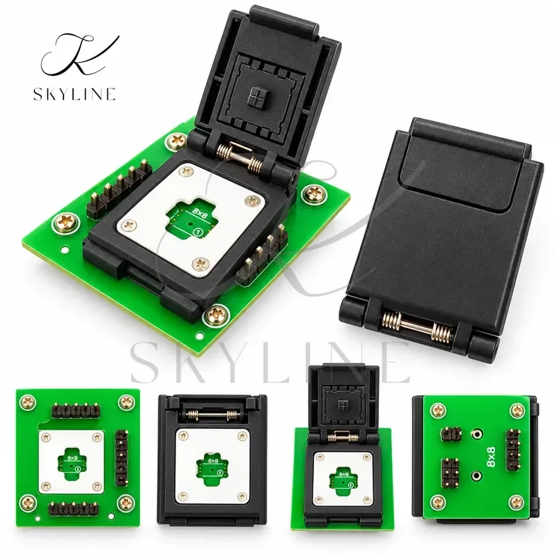 QFN8 WSON8 DFN8 6X8 IC Socket Universal Adapter For SPI NAND NOR Flash MLF8 MLP8 SON8 With High End Spring Probe