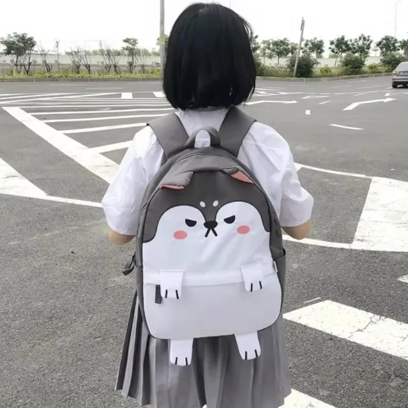 

Shiba Inu Corgi Husky Dog Canvas Cute Cartoon Printing Backpack Fashion Women Shoulder Pack Student School Bag Laptop Knapsack
