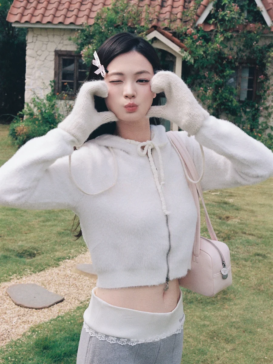 

Женский вязаный кардиган Wedhub в корейском стиле, облегающий свитер-жакет из нейлона, новинка осени-зимы