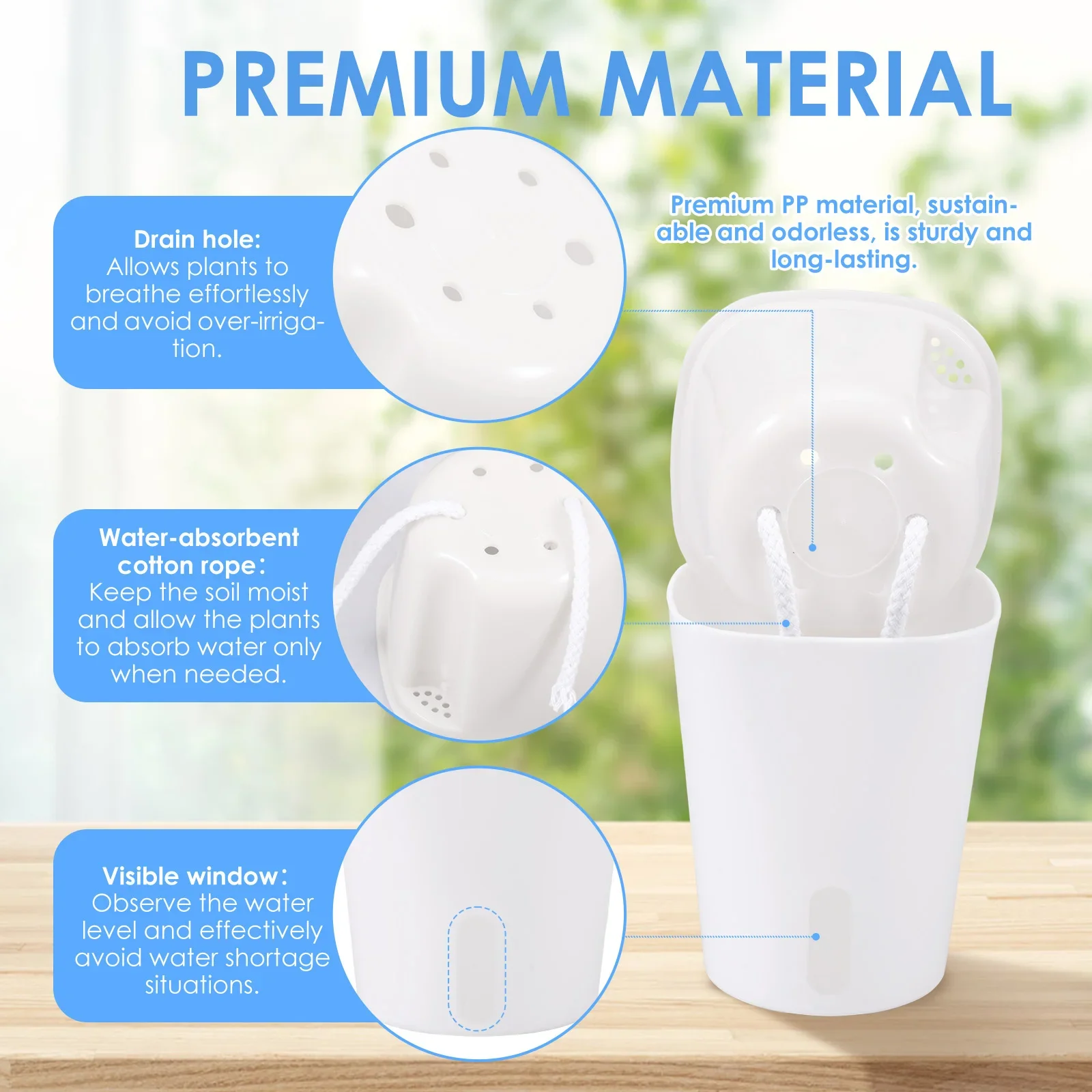 10 Pcs Self Watering Planter Lazy Hydroponic Flower Pot Plastic Translucent Self-absorbent Flower Pot Desktop Decoration - view 6