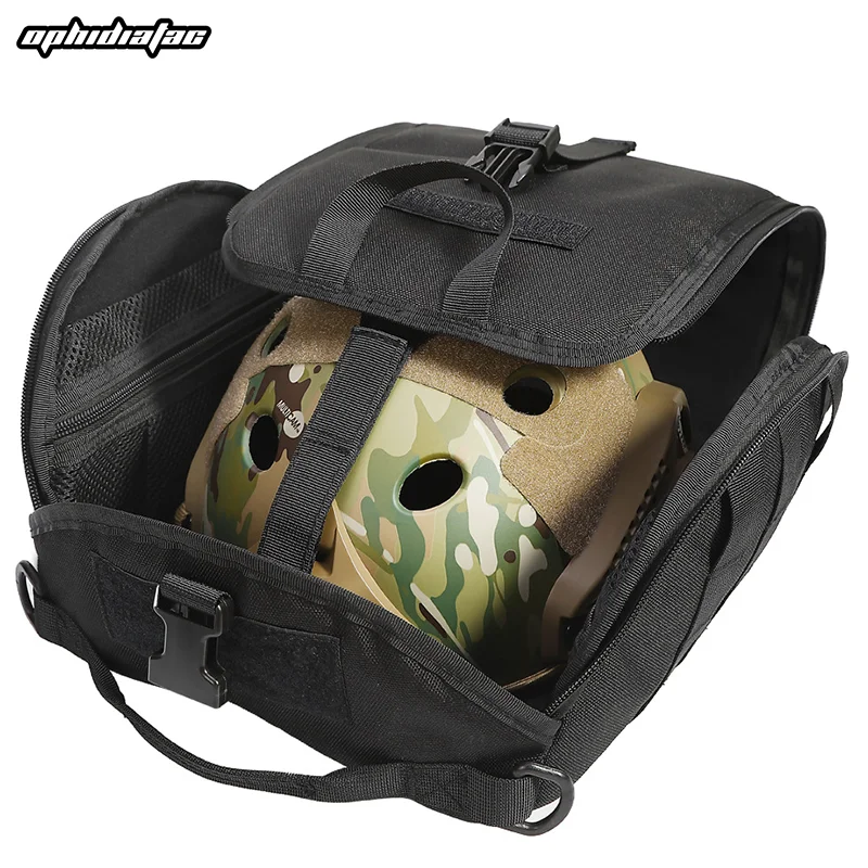 OphidianTac Hunting Helmet Bag, Multipurpose Molle Storage Carrying Bag for Outdoor Sports Hunting Shooting Combat Helmets