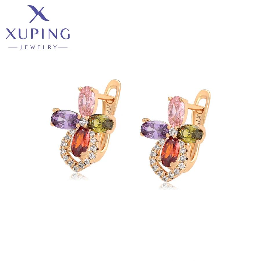 Xuping Jewelry New Model Fashion Gold Color Hoop Earrings for Women Party Gift A00918693