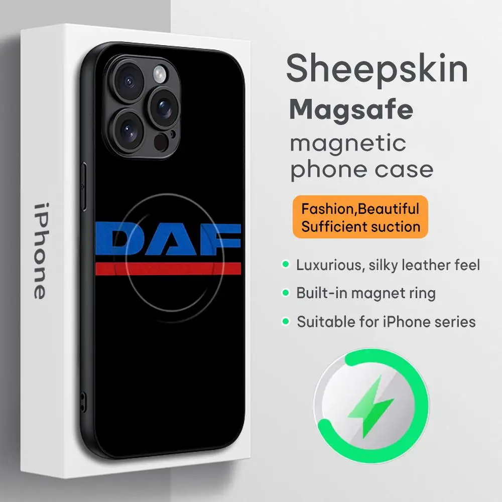 Truck D-Daf Brand LOOG Cool Phone Case For iPhone 16 15 14 13 12 11 Plus Pro Max  High-end Luxury Magsafe Sheepskin