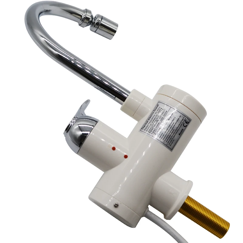 220V Tankless Instant Water Heater Electric Hot Water Faucet 3000W Heating Kitchen Tap with Temperature Display EU Plug