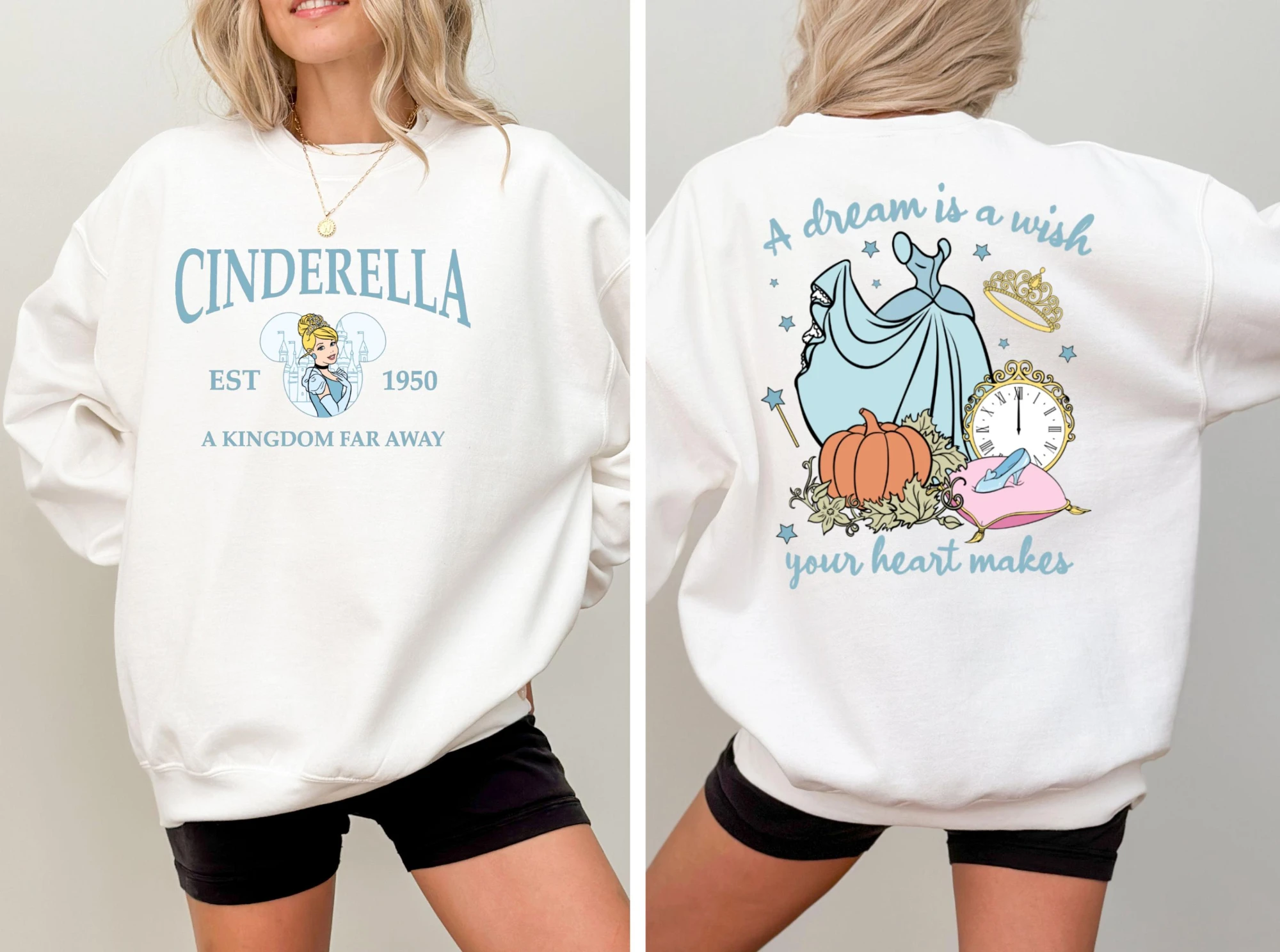 ملابس رياضية كلاسيكية لأميرات ديزني ريترو 2025 ملابس رياضية سندريلا 1950 سلسلة المملكة البعيدة المطبوعة للسيدات