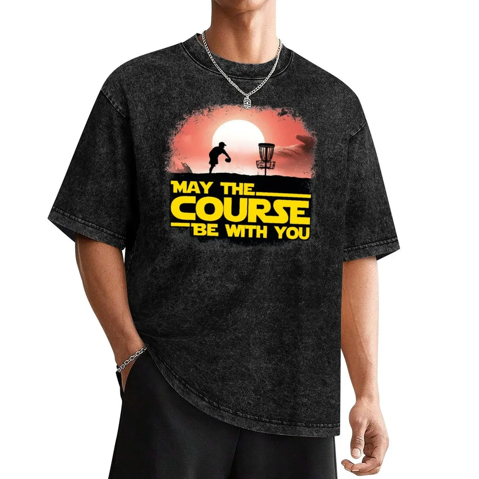 Premium May the Course Be With You Disc Golf T-Shirt vintage anime shirt summer top cute tops shirts graphic mens clothing