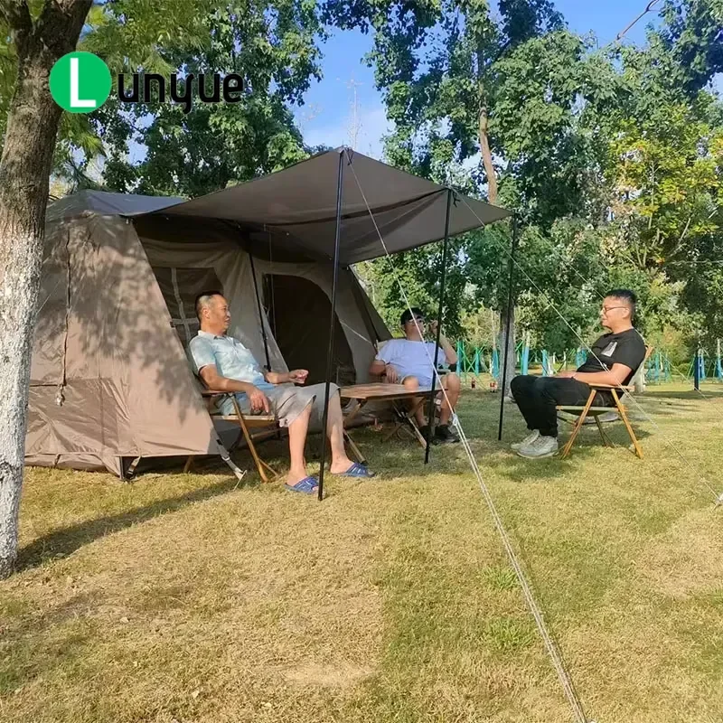 Instant Pop Up 2 Bedroom 1 Living Room Tent Waterproof Compact Family Camping Tent for Outdoor Hiking Travel Easy Setup