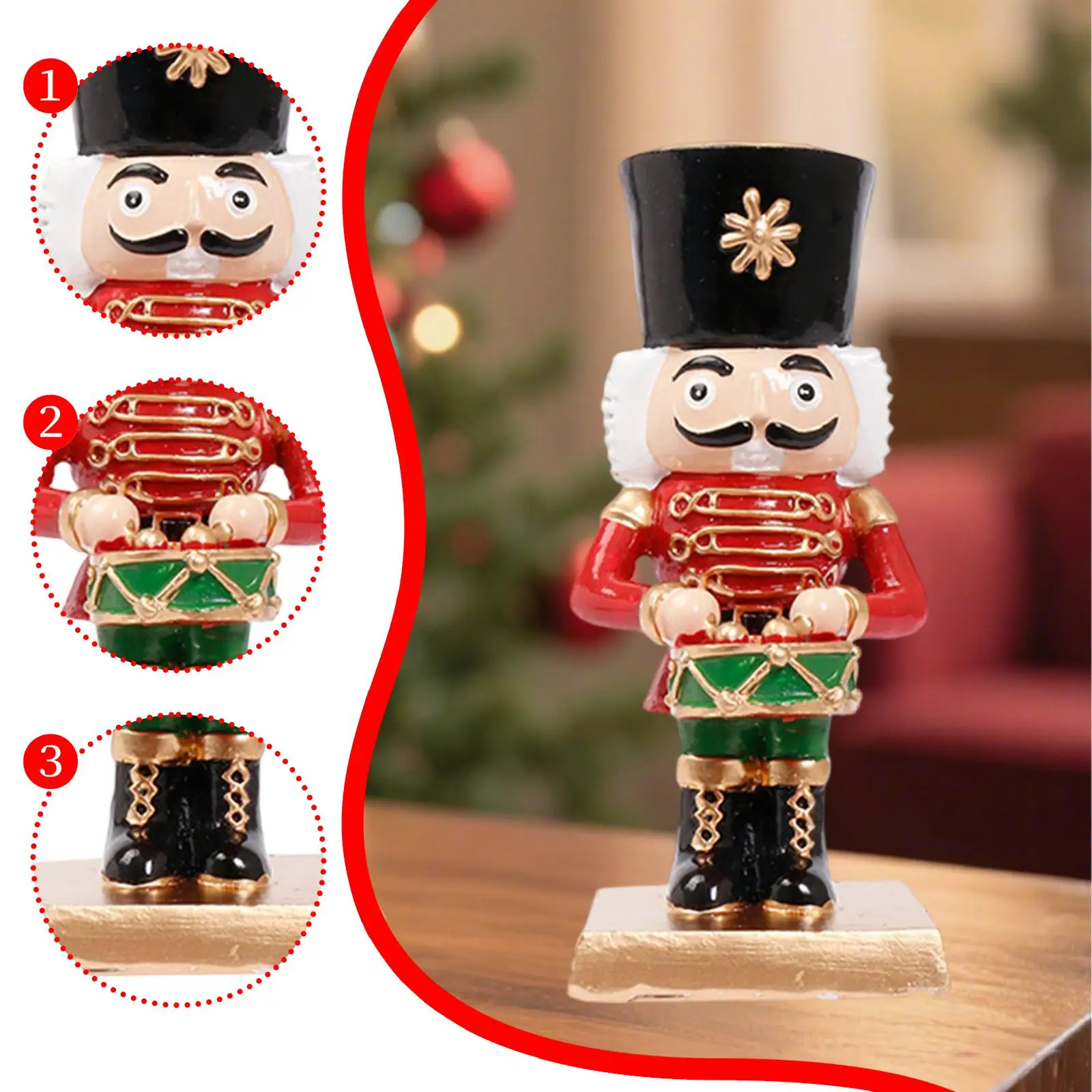 Nutcracker Candle Holder Candle Stand Decorative Resin Craft Home Gift Nutcracker Ornament Candlestick Holder for Living Room