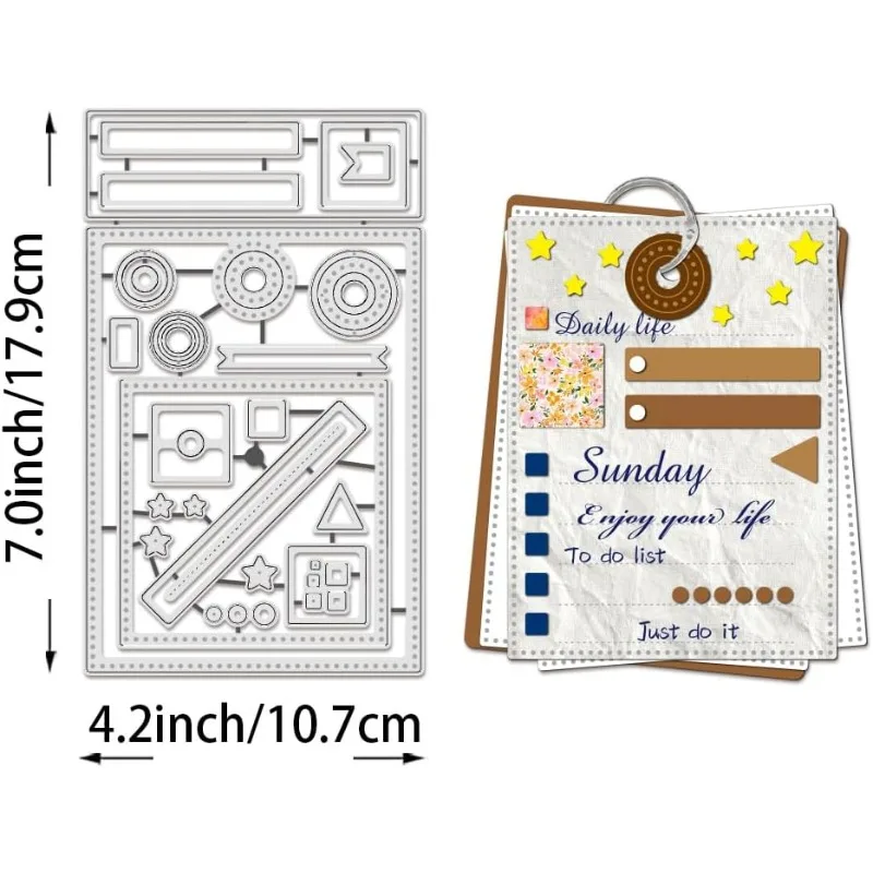 Planner Calendar Cutting Dies Schedule Sample Label Frame Die Cuts Emboss Templates for Card Making DIY Scrapbooking Photo Album