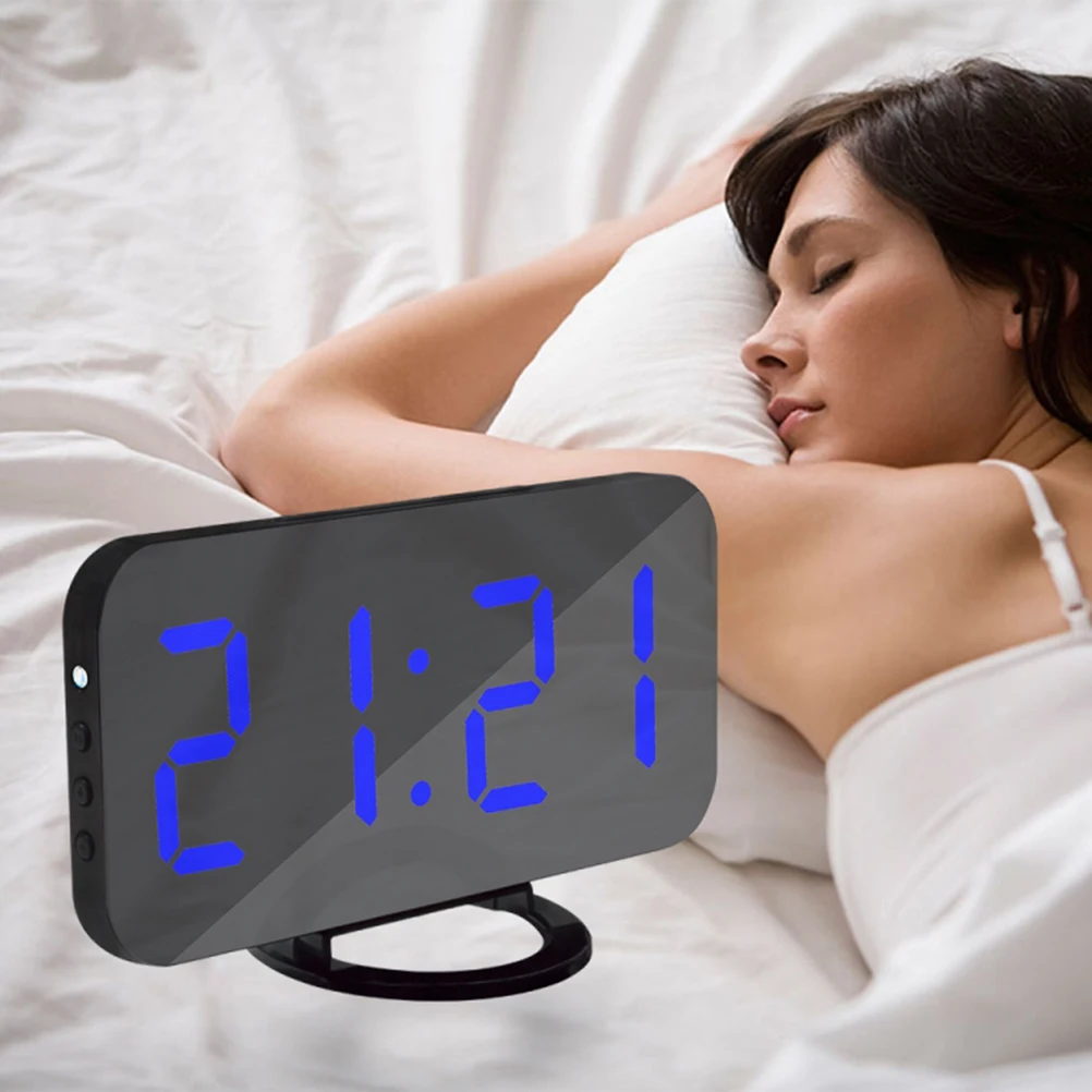 

Led Alarm Clock Dual Usb Charging Bright Large Display Adjustable Snooze Function Bedroom Office Red Color