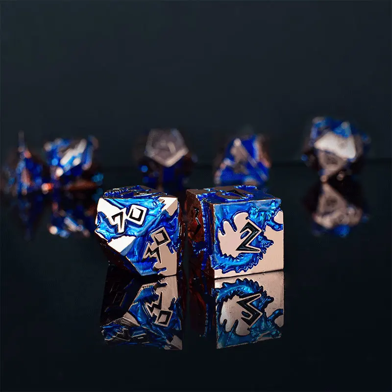 

7PCS Creative Dragon Dices Set for Dungeon and Dragons DND RPG Polyhedral Dices D20 Metal Dice Set Board Game Zinc Alloy